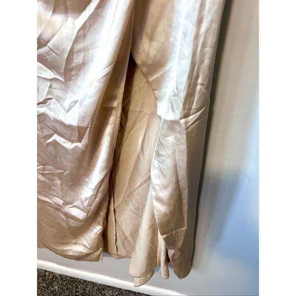 RSVP Sugar Lips One Shoulder Pleated Split Champagne dress - Picture 4 of 7